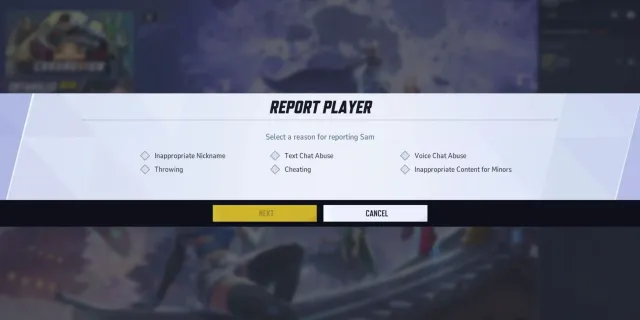 تصویر نحوه گزارش یا Report بازیکنان در Marvel Rivals