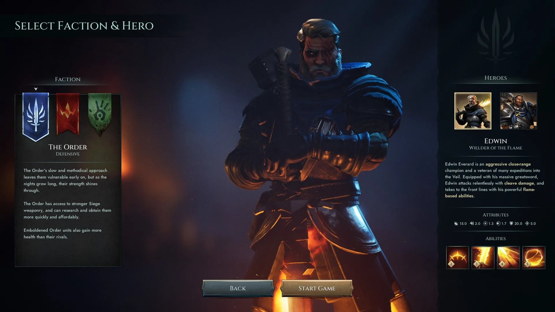 Edwin in Age of Darkness Hero Screen Selection