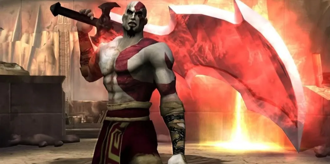 Kratos با استفاده از Blade of Artemis در God of War