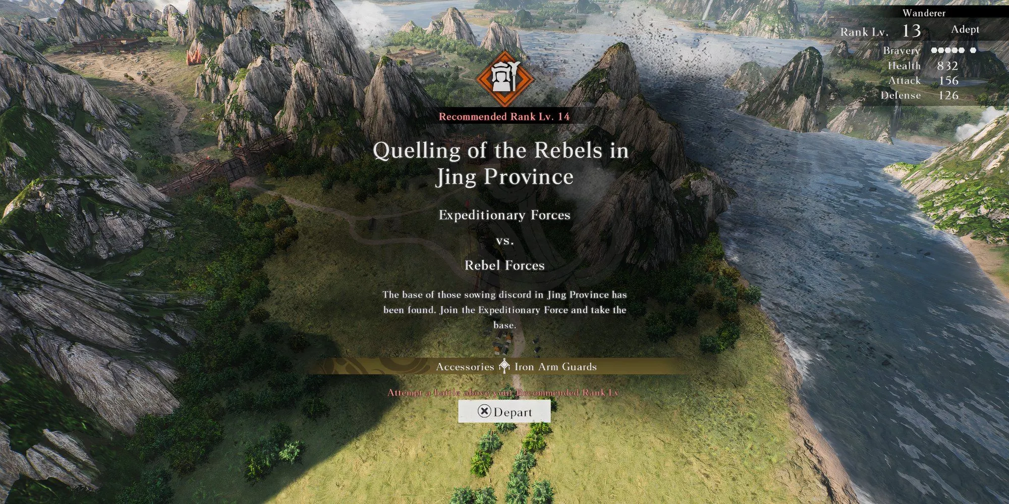 سرکوب شورشیان در استان جینگ نشانگر جستجو در Dynasty Warriors Origins
