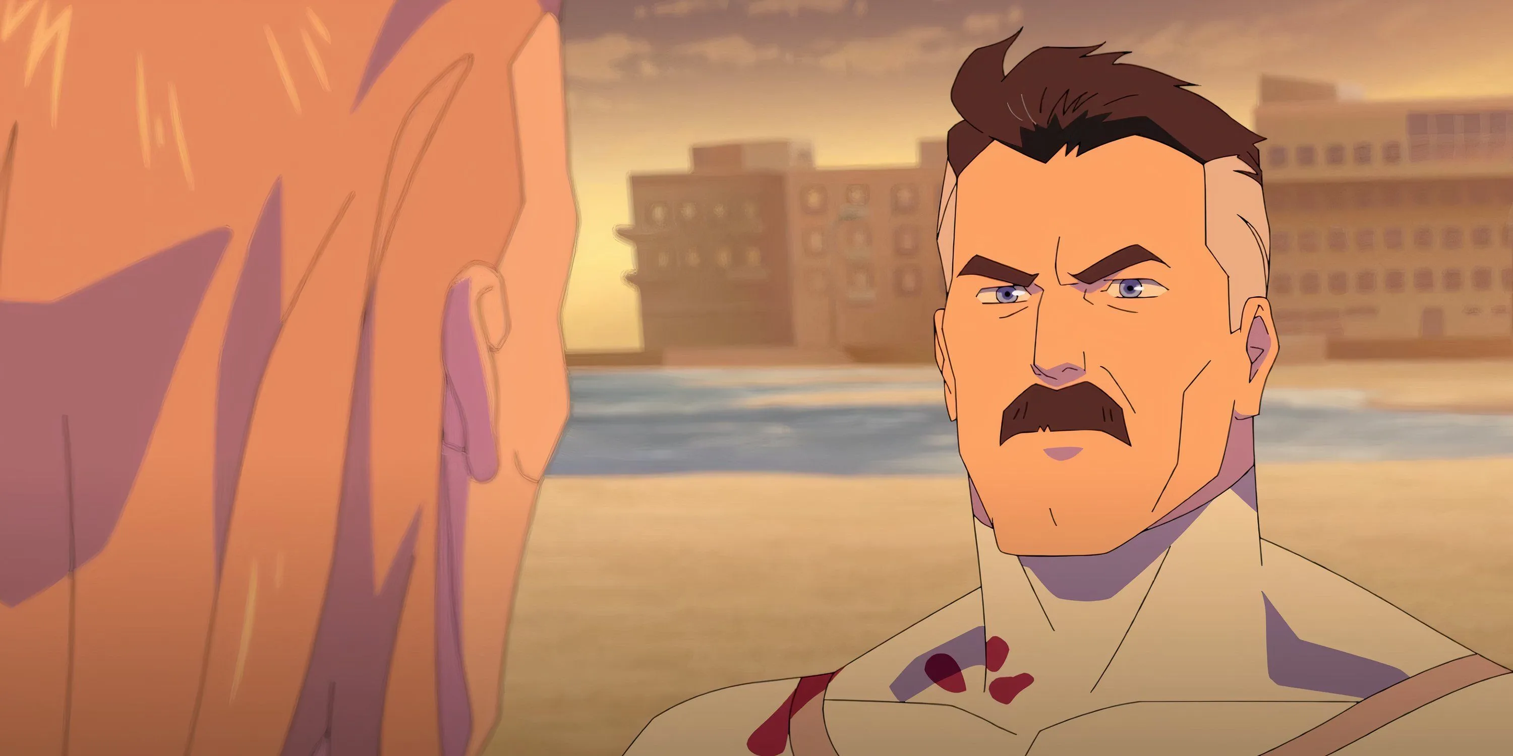 Omni-Man talks to Cecil Stedman in Invincible Season 3