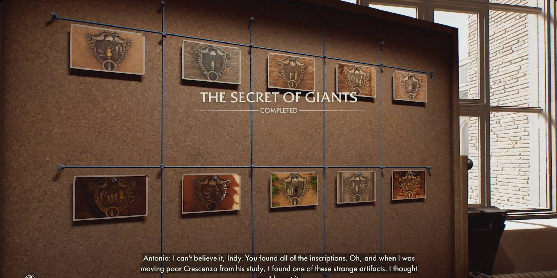 ایندیانا جونز و تخته چوب پنبه ای دایره بزرگ از جستجوی جانبی Secrets of Giants.