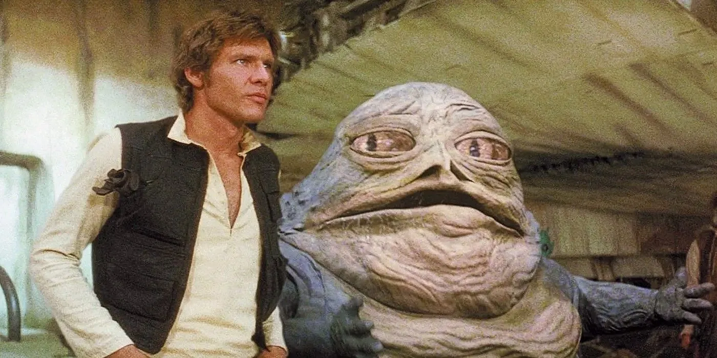 Han Solo و Jabba the Hut در حال قدم زدن با هم در Star Wars A New Hope