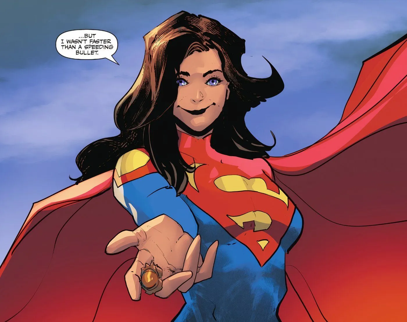 Superwoman Special 1 Superwoman نشان می‌دهد که سریع‌تر از گلوله‌ای سریع نیست زیرا گلوله‌ای را در دست دارد که به او اصابت کرده است
